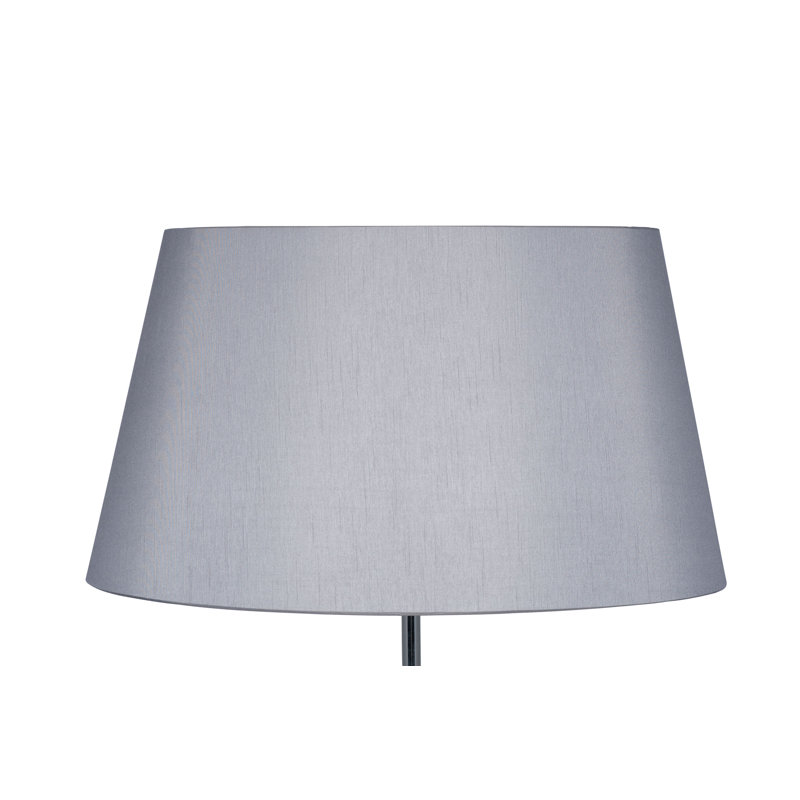 Martha Oval Silk Mix Tapered Lampshade, Steel Grey, 28cm H x 50cm W x 31cm D