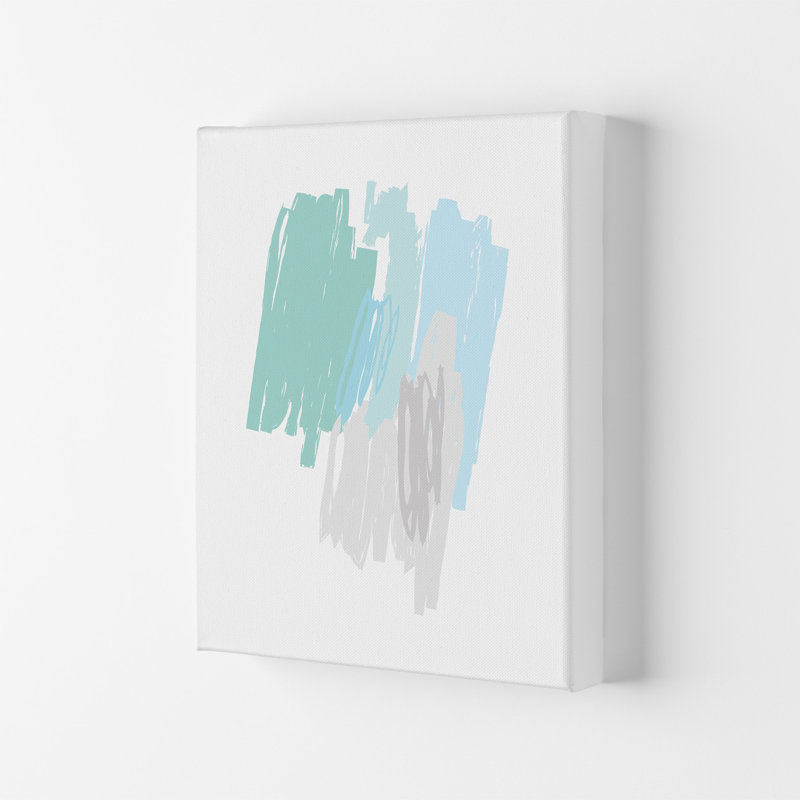 Mint Scribbles Drawings by Pixy Paper - Print, 84cm H x 59.4cm W x 4cm D, Wrapped Canvas