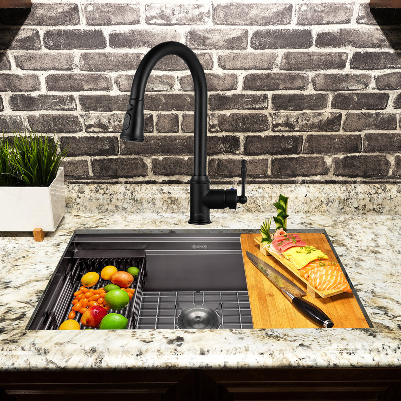 32" L x 18" W Undermount Kitchen Sink with Faucet