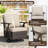 2-Person Polyethylene (PE) Wicker Outdoor Lounge R-Armrest, Swivel & Rocking Chair with Beige Cushions-774993752