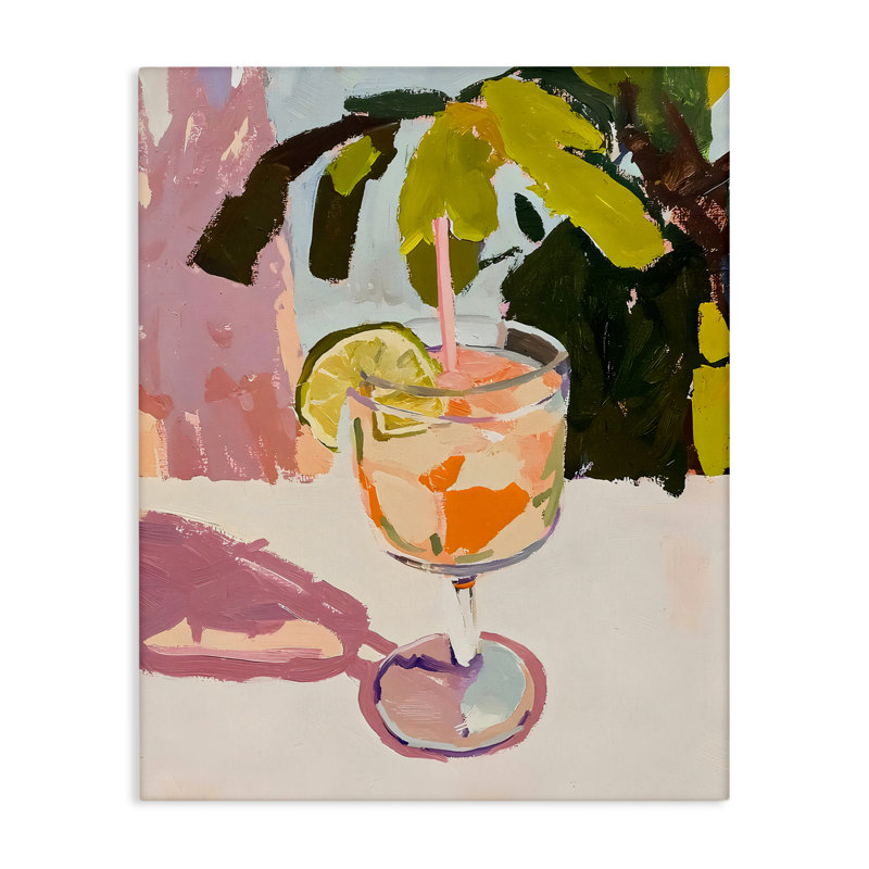 Toile cocktail tropicale d'été, design par Riley B, H 40 po x l 30 po