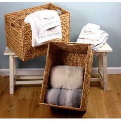 Set of 2 Floppy Seagrass Baskets, Natural Weave Basket Handicraft