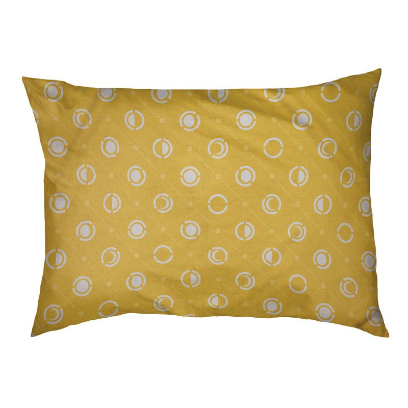 Coussin intérieur pour chien moon phases Chenault, Petit (l 28 po x P 6 po x H 18 po), Blanc / Jaune