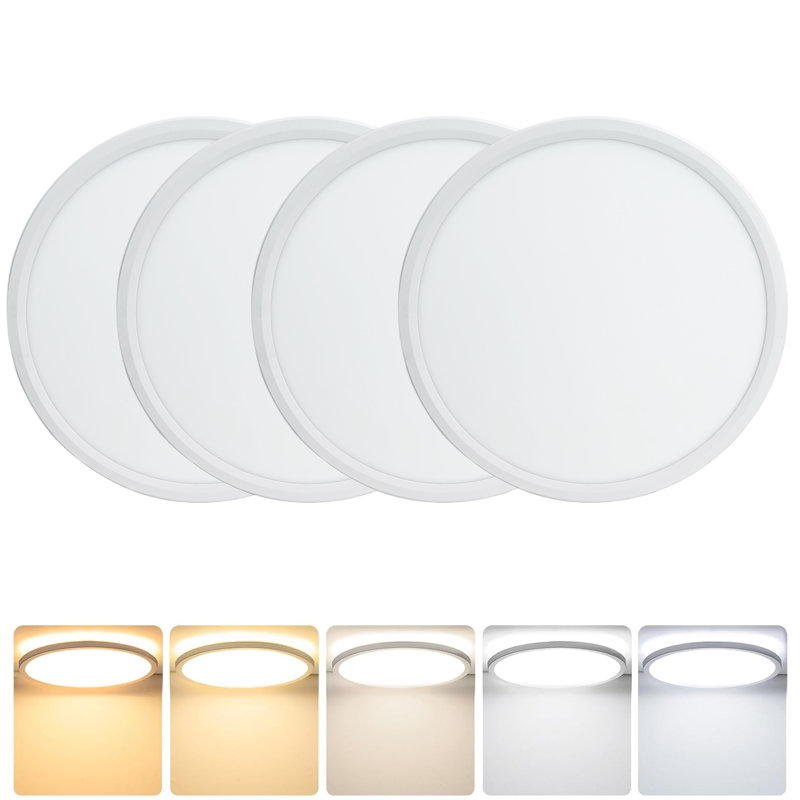 Plafonnier encastré à DEL de 12 po de 12, 3600 lumens, 5CCT, 28 W, luminaire à DEL écoénergétique pour salon, chambre à coucher et cuisine
