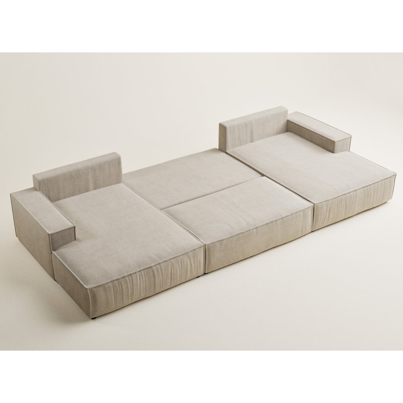 6 Seater Reclining Corner Sofa , Beige