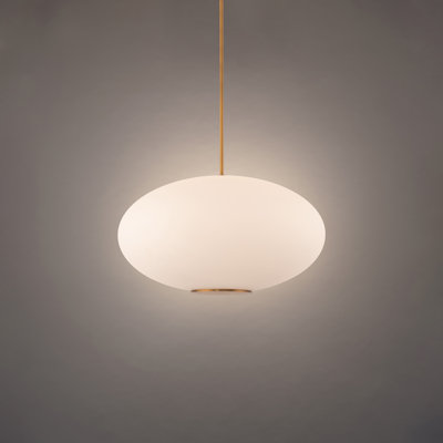 Illusion Dimmable LED Pendant With Oval Shaped Glass Shade, Adjustable Color Temperature