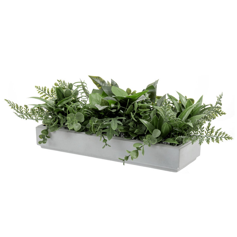 15cm Faux Plant in Cement Pot