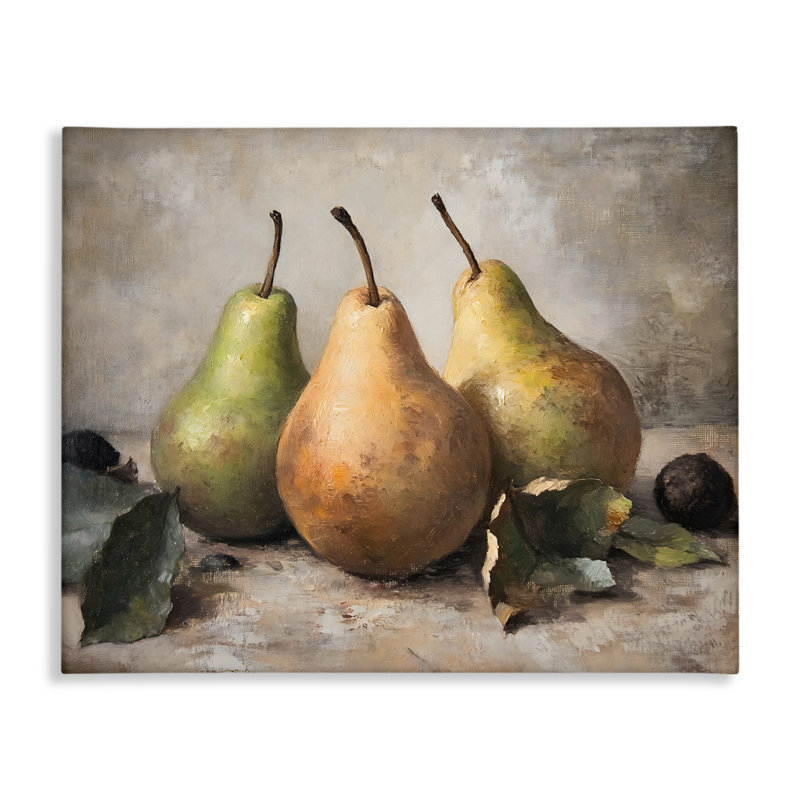 Poire, nature morte, toile, par Franklyn Gregory, H 24 po x l 30 po