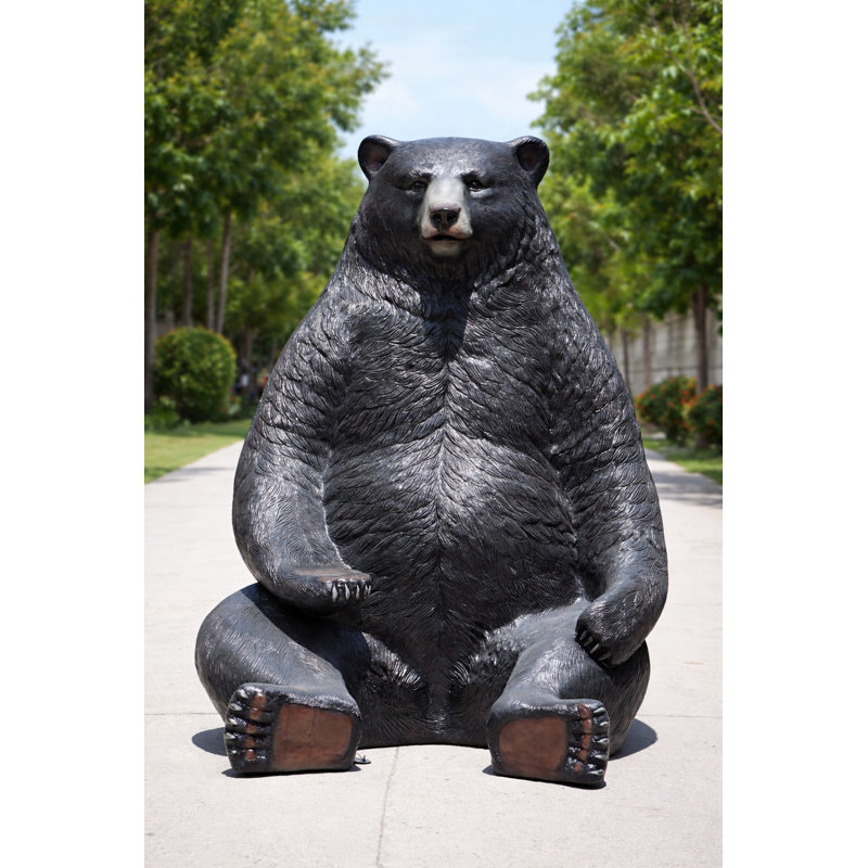 Jumbo Sitting Black Bear With Gelcoat