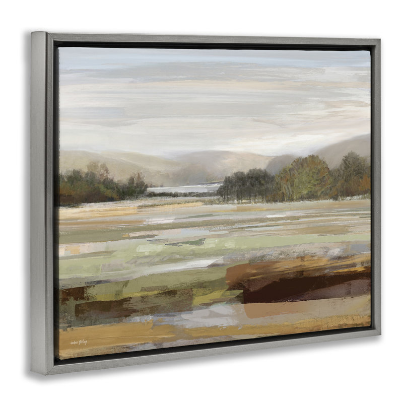 "Idyllic Countryside View", art mural encadré par Amber Sterling, H 25 po x l 31 po, Cadre flottant gris lustré