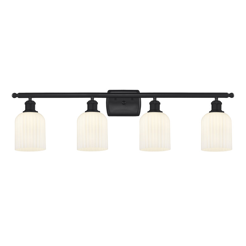 Fiennes 4 - Light Dimmable Vanity Light, Matte Black, Gloss White