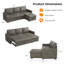 Canapé-lit modulaire en L 89 po avec rangement caché, canapé-lit escamotable en similicuir pour le salon-1032655598