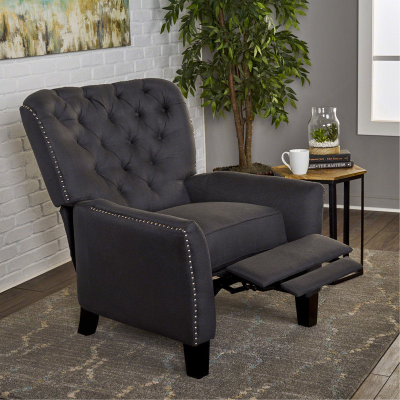Fauteuil inclinable moderne en tissu gris foncé