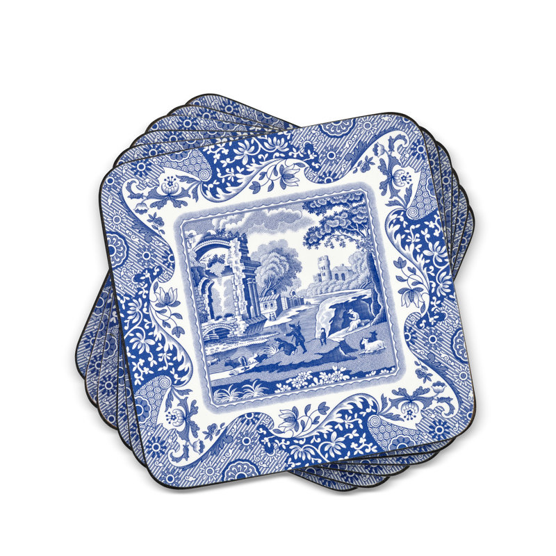Pimpernel Blue Italian Coasters 4"X 4"