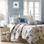Courtepointe en microfibre avec imprimé corail - motif de literie bleu simple / simple TG