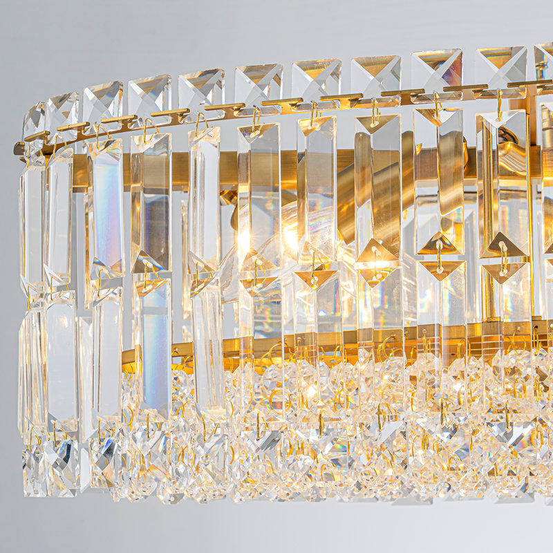 Grasiela 10 - Light Dimmable Geometric Chandelier, Brushed Gold