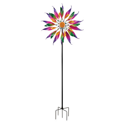 Metal Wind Spinners Outdoor,Vintage Kinetic Wind Spinner Garden Pinwheels With Metal Stake For Patio,Lawn,Garden,Creative Gifts For Women, 57.5 * 13.5