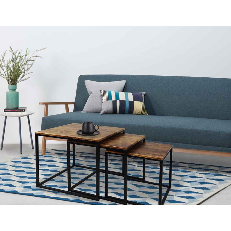 Chavira Sled Nesting Tables, Black, Brown