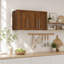 Armoire de rangement murale empilable en noyer, 40 cm P x 90 cm L x 50 cm H