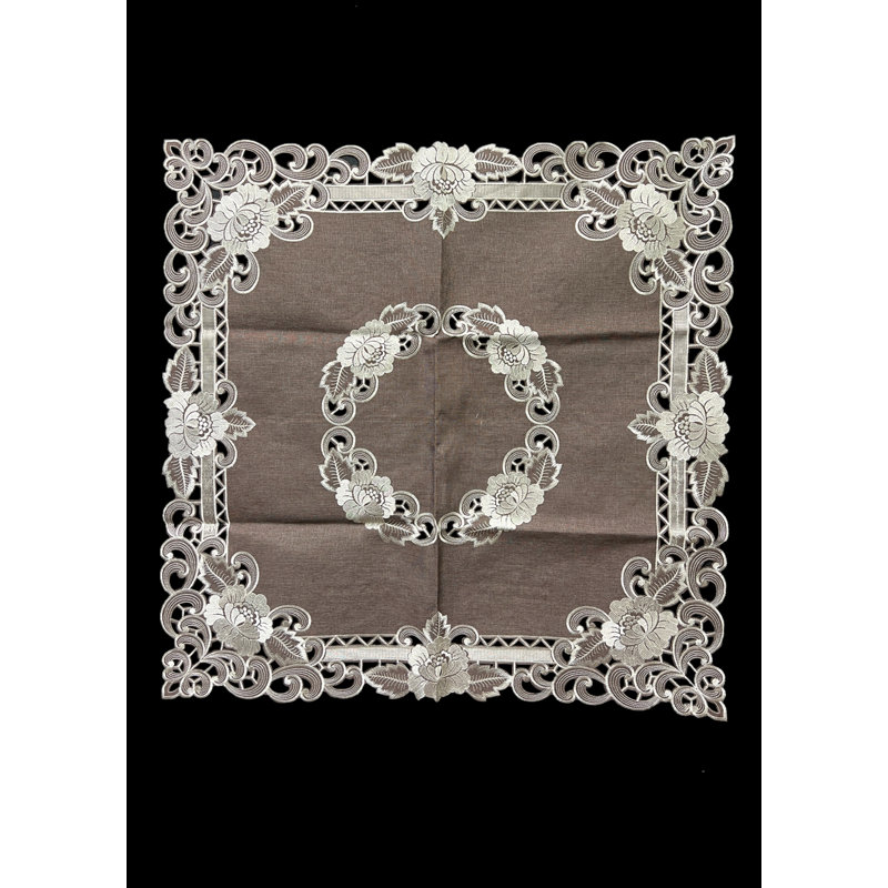 Nappe carrée brodée Cocoa Linen