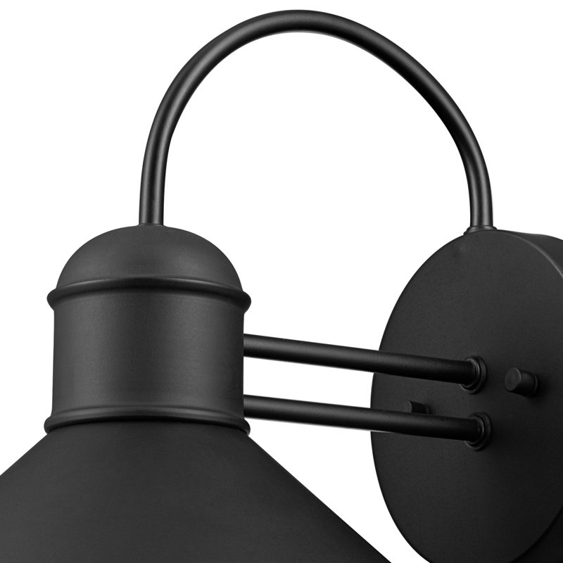 1-Light Outdoor Wall Sconce, 2-Pack, Black Finish, Back Porch Lights, Front Patio, Garage Fixture, Exterior Lighting for House