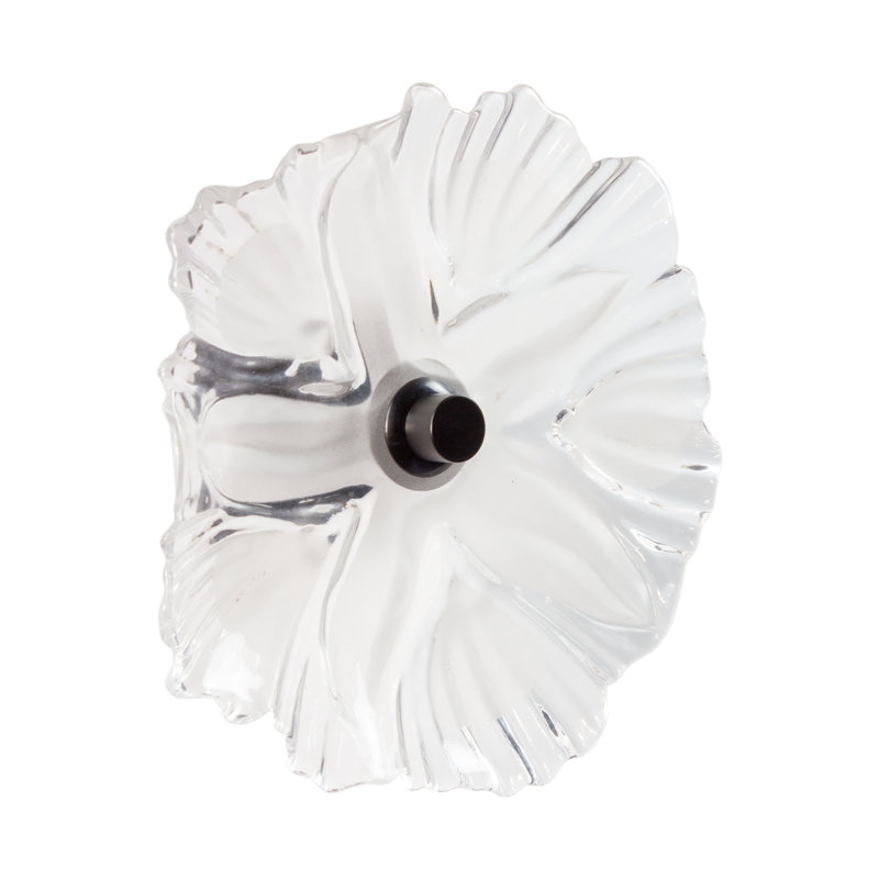 Décoration murale en verre soufflé à la main, givré blanc, diamètre de 9 pouces