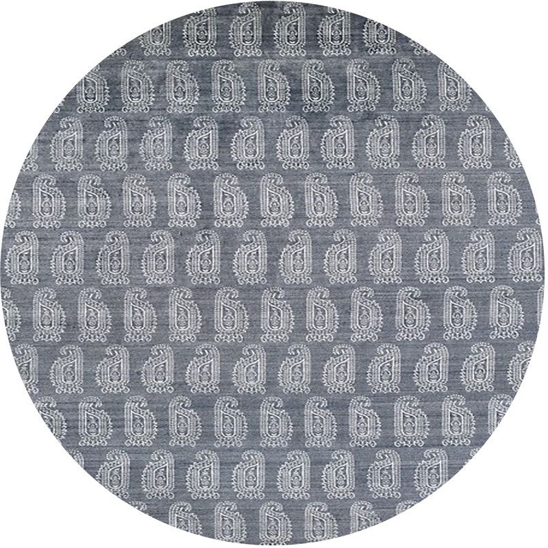 Geometric Indoor Rug, Round 3'