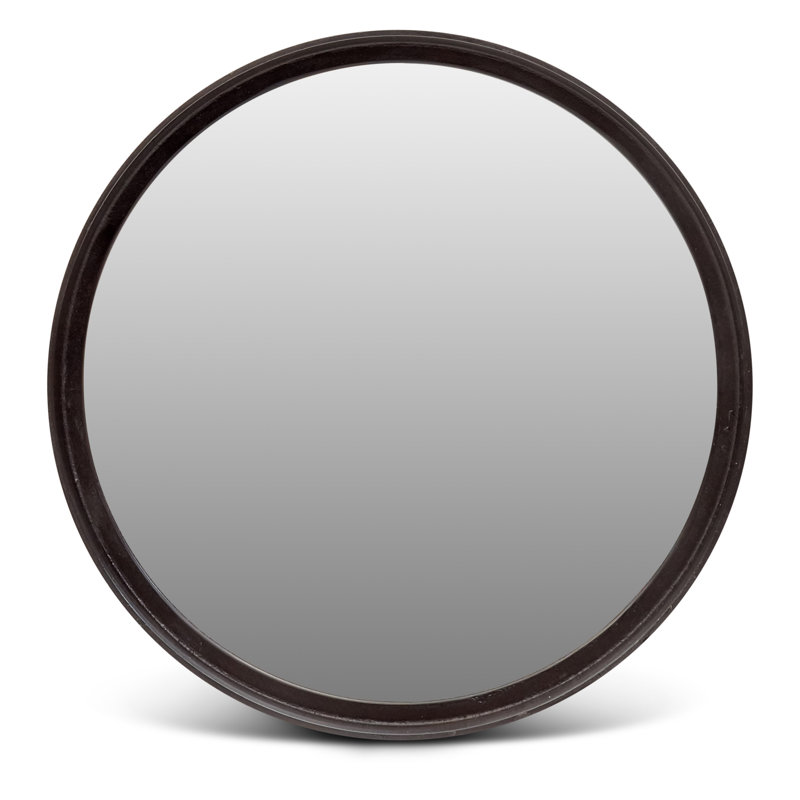 Samar Round Accent Mirror, 23" H x 23" W, Raw Bronze