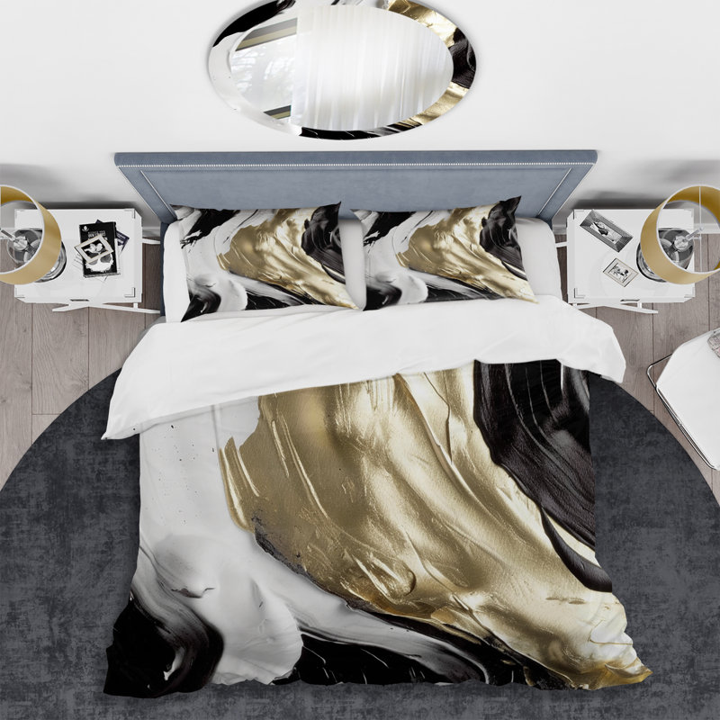 Ensemble de housse de couette en microfibre / polyester exquis Darling Gold