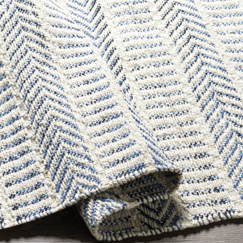 Tapis bleu à tissage plat Lynnessa, Rectangle 8 pi x 10 pi