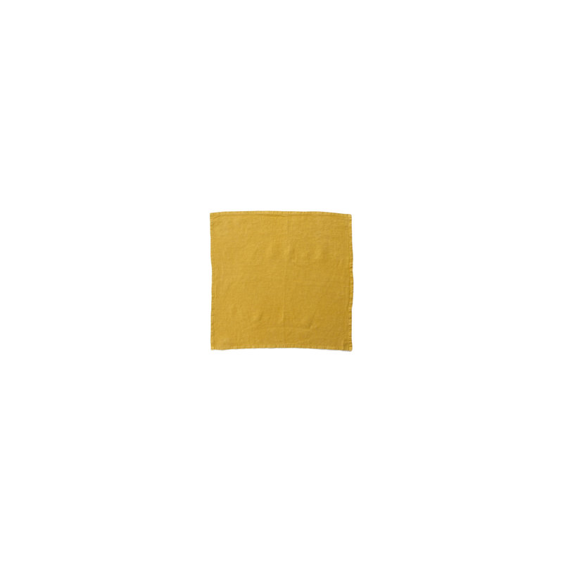 Simple Linen Square Napkins, Mustard