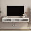 Floating TV Stand, Wall Mounted TV Shelf with Led Lights & Power Outlet-313076899