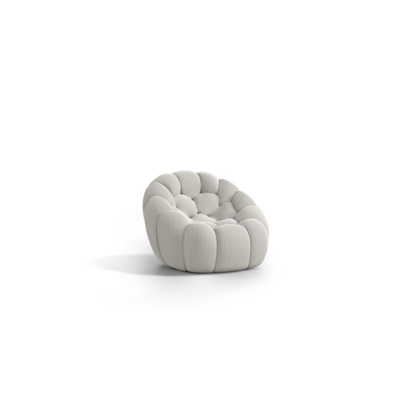 Osirys Upholstered Club Chair, Gray Polyester Blend