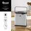 Swan 3L Kitchen Compost Caddy with Door Hanging Hook and Surface Adhesive, Stainless Steel with Fingerprint Proof Matt Finish