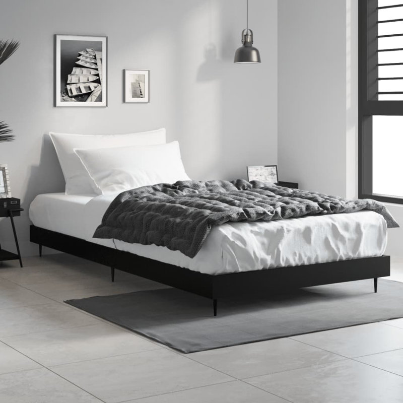 Loginov Bed Frame, Black, 90 x 200cm. 