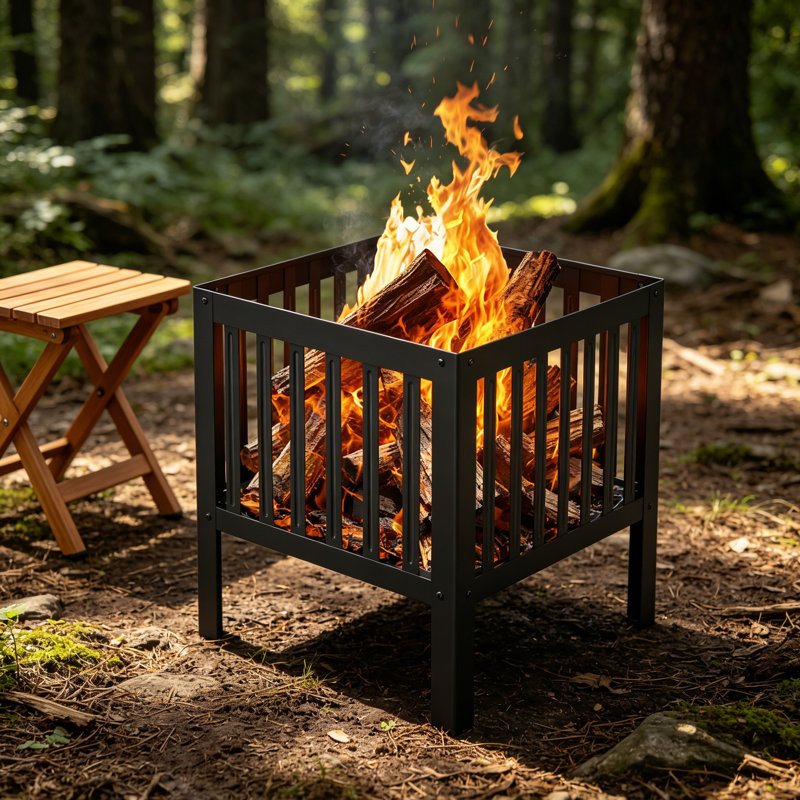 16x16in Square Portable Fire Pit Breathable