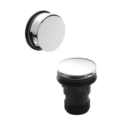 Inset Bath Push Button Waste - Chrome