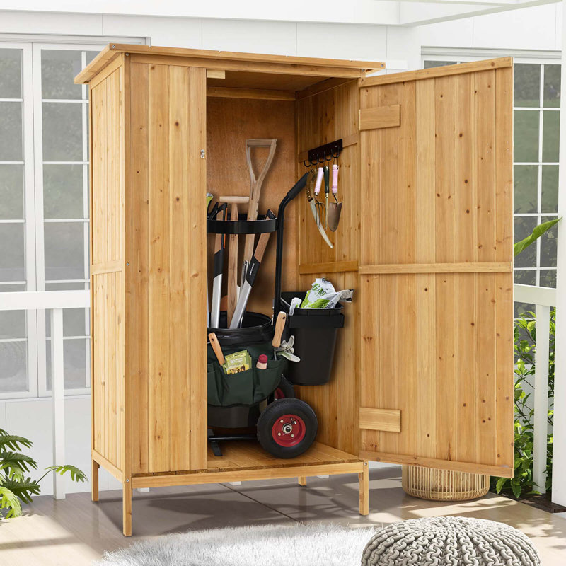 Abri de jardin extérieur en bois 5 pi x 3 pi avec toit en asphalte