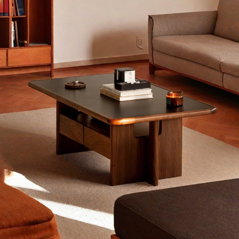 Retro style design sense solid wood coffee table