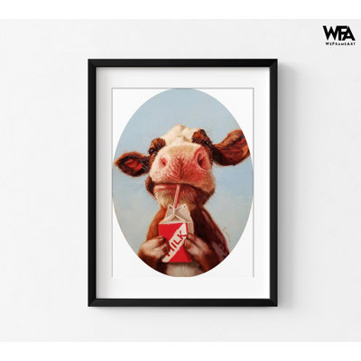 Contrôle de la qualité par Lucia Heffernan, art mural drôle de vache, produits laitiers, reproduction laitière, affiche encadrée