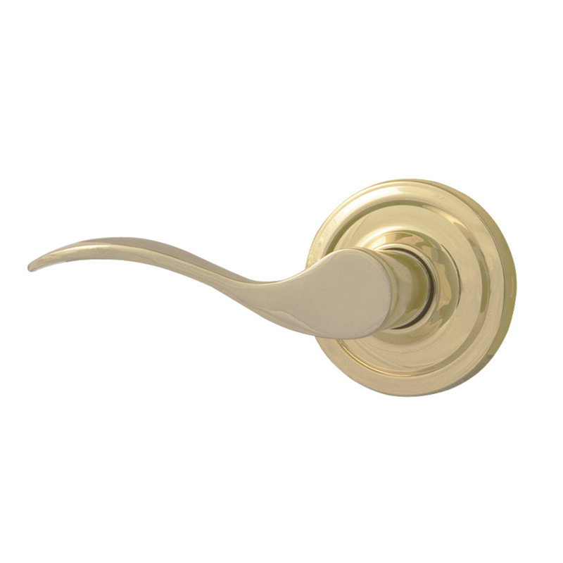 Faux levier de porte simple Bordeau, Gauche, Laiton poli