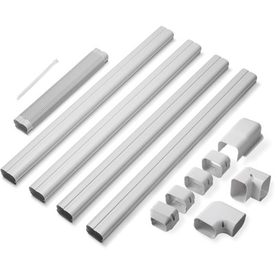 TURBRO 3" W x 14' L Decorative PVC Line Cover Kit for Mini Split and Central Air Conditioners, AC Heat Pumps Systems