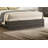 Contemporary 1pc California King Size Bed Bedroom Furniture Upholstered Headboard Rubberwood 1pc Bedframe Gray Finish