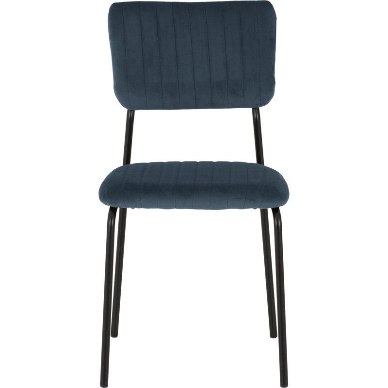 Yelena 47cm H Upholstered Metal Upholstered Back Side Chair, Blue
