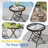 Hicham 17.7 L x 17.7 W Folded Outdoor Side Table with Glass Round Top-838657391-860741551