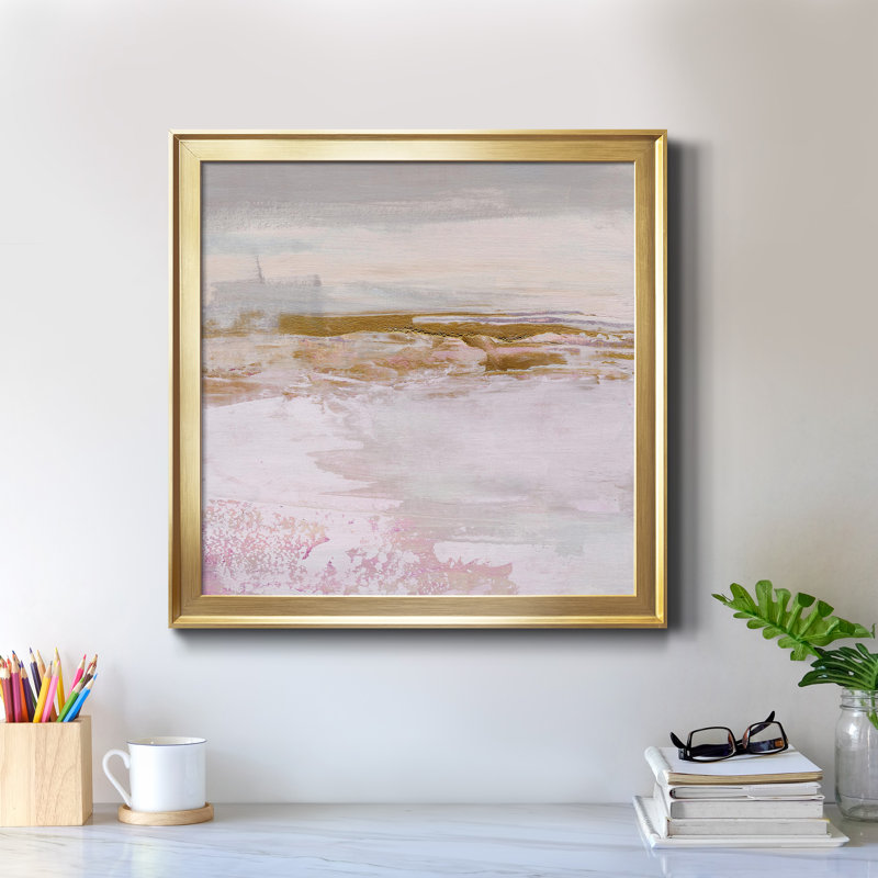 Toile encadrée Magenta Skyline I-Premium - prête à être accrochée, Toile avec cadre or, H 30,5 po x l 30,5 po x P 1,5 po