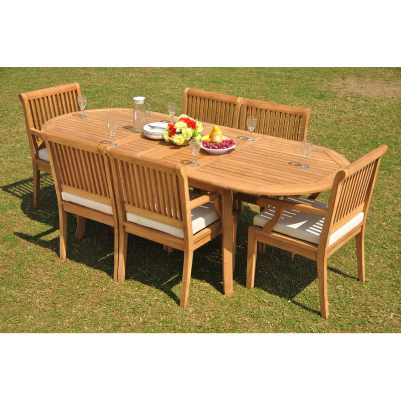 Aydan Outdoor 9 - Piece Teak Dining Set, 6