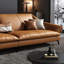 Canapé modulaire orange en cuir véritable-729143396
