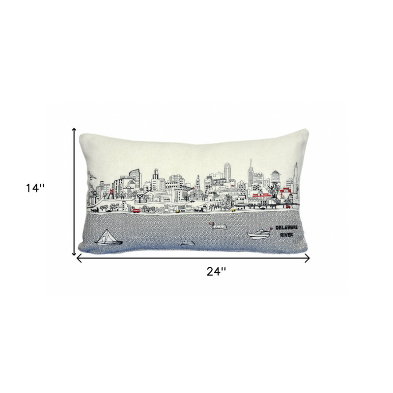 Coussin lombaire 14 "x 35" crème Philadelphia, Crème, 14 po x 24 po