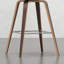 De 2 tabourets de hauteur de comptoir / de bar - Assise rembourrée crème avec repose-pieds brun, repose-pieds, repose-pieds, pieds, style Mid-Century moderne, assemblage
